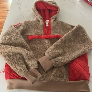 Persimmon red/orange pullover teddy fleece.